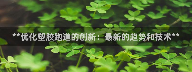 红足一丰：**优化塑胶跑道的创新：最新的趋势和技术**